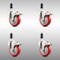 Service Caster 4 Inch 316SS Red Poly Swivel 1 Inch Expanding Stem Caster Set Lock Brake SCC-SS316TTLEX20S414-PPUB-RED-1-4 - alternate 3
